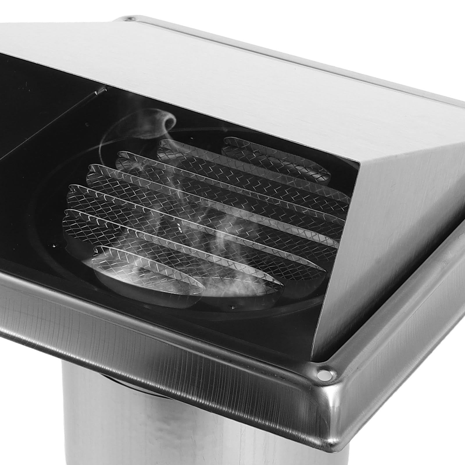 Homoyoyo Grille D’aération Murale en Acier Inoxydable 100 Mm Clapet Amovible, Capuchon de Conduit D’évacuation Allongé 200 Mm pour Sécheuse, Couvercle de Ventilation Extérieur Résistant