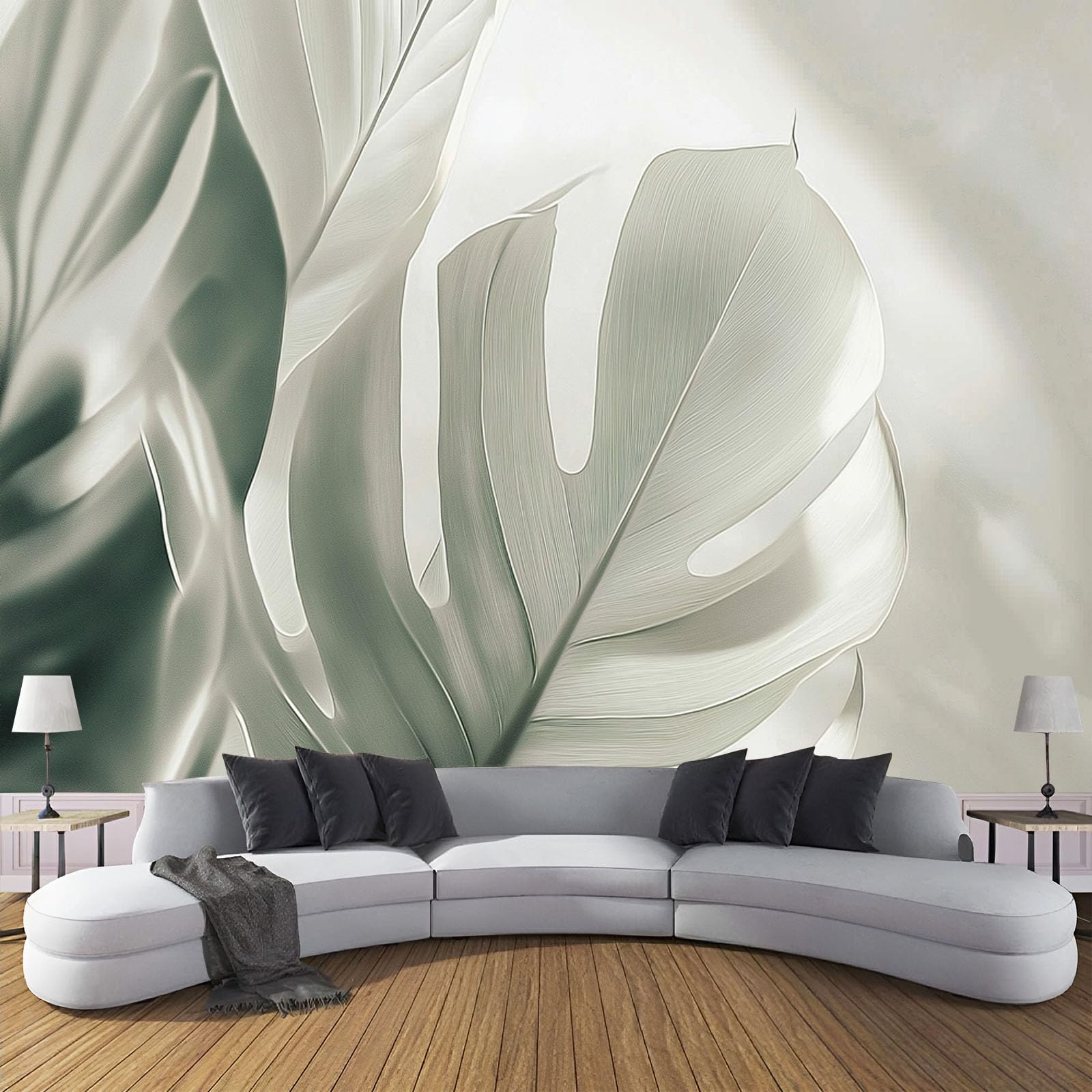 Plante simple modèle 3d en papier peint géant pour masquer un mur abîmé