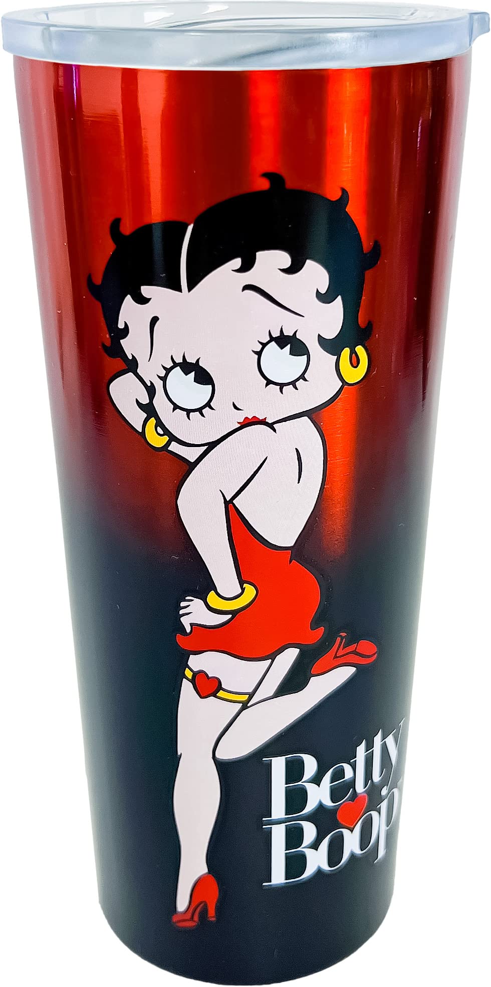 Spoontiques Stainless Travel Mug, 22oz - Insulated Drink Cup with Lid & Sliding Lock, for Hot & Cold Beverages - Betty Boop