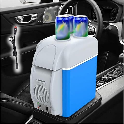 Refrigerador de viaje para automóvil, 7.5L, automóvil 12 V, enfriador de automóvil con enchufe de bajo ruido, con función de enfriamiento y