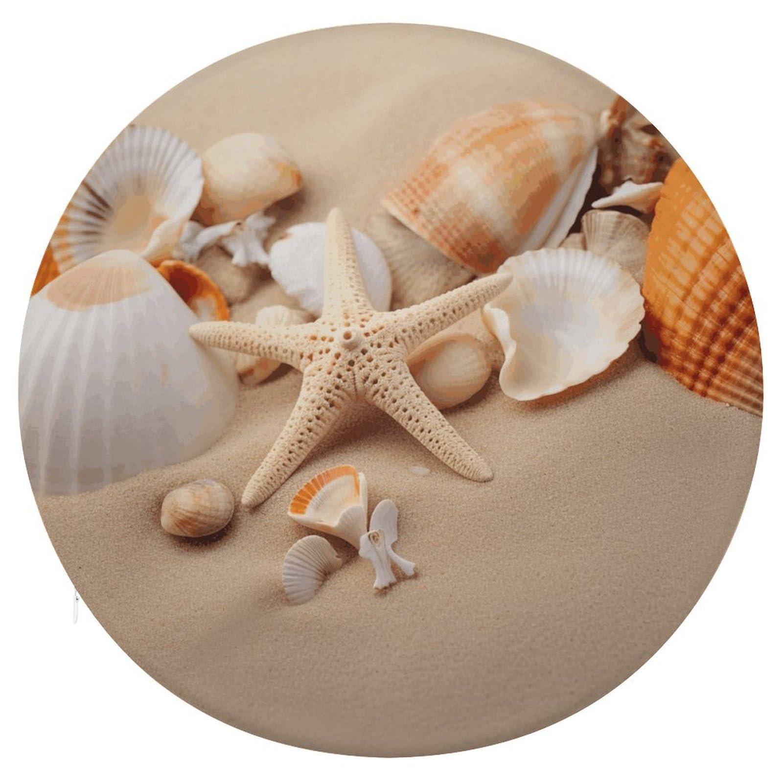 Adfgyerh Style Seashells Starfish On The Sand Cushion Memory Foam Pillow Core，Seat Cushion Detachable Design，Chair Cushions Suitable For All Seasons, And Can Be Used In Offices, Dining Rooms, Homes, And Other Setti