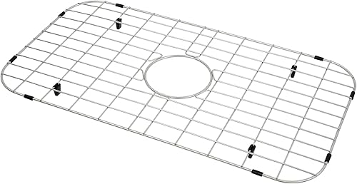 Miniatura 10 de LQS Rejilla para fregadero de cocina, protector de fregadero de 27 916 x 13 916 pulgadas con orificio de drenaje trasero para fregadero individual,