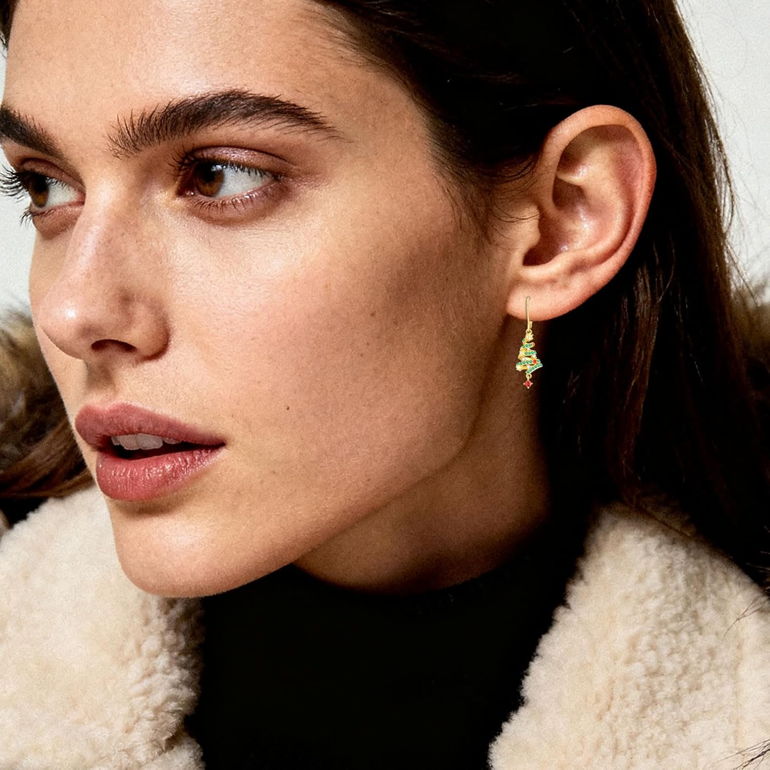 JUSTKIDSTOY Christmas Earrings Thanksgiving Day Gift 925 Sterling Silver Christmas Tree/Snowflake/Turkey/Flamingo Dangle Leverback Earrings for Women X Mas Jewelry Gifts