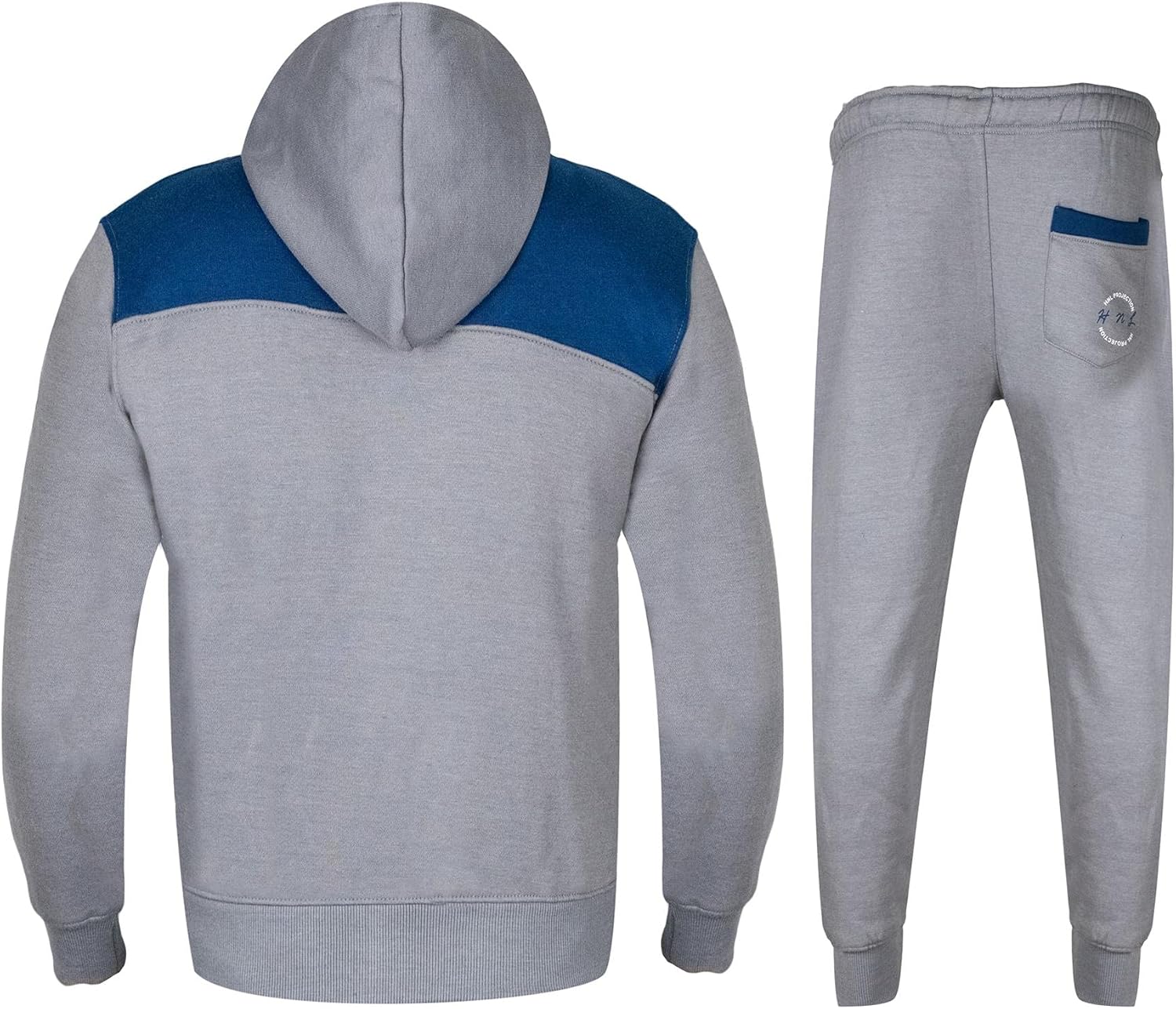 A2Z 4 Kids Boys Full Tracksuit HNL Royal Black Contrast Panelled Fleece Zipped Hooded Top Jogging Bottoms Gym Age 5-13 Years