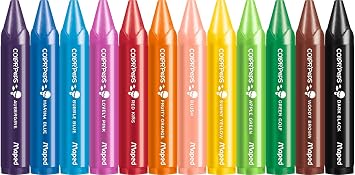 Maped Color'Peps My First Jumbo Triangular Wax Crayons, Pack of 12