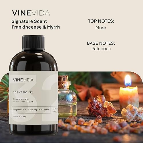 Miniatura 488 de VINEVIDA [4 onzas] Aceite de fragancia de madera de teca de caoba para fabricación de velas y fabricación de jabón, aromas de velas prémium para