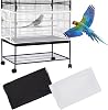 Daoeny 2Pcs Large Bird Cage Cover, Bird Cage Seed Catcher, Adjustable Soft Airy Nylon Mesh Net, Birdcage Cover Skirt Seed Guard for Parrot Parakeet Macaw African Round Square Cages (Blue + Green)
