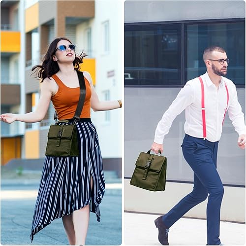 Miniatura 5 de Lonchera plegable aislada, ligera y portátil con correa ajustable para el hombro, para hombres, mujeres, oficina, trabajo, picnic, senderismo y