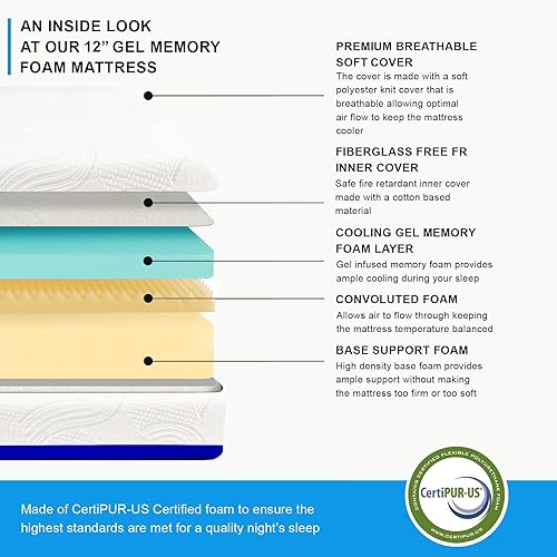 Vista 24 de Cama ajustable California King prémium con colchón de espuma viscoelástica de gel Prime de 14 pulgadas, masaje, gravedad cero, anti-ronquidos