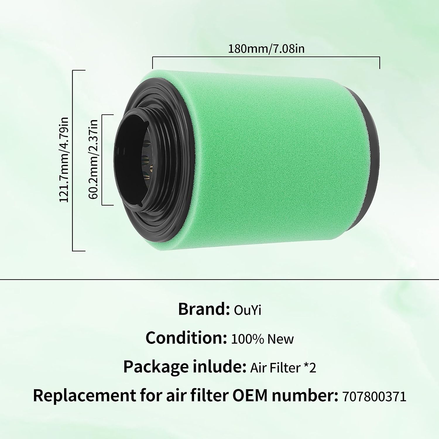 Motorcycle Air Filter 707800371 Compatible with Can-Am Outlander Max 450 500 570 650 800R 1000 1000R 2012-2019 Renegade 1000 1000R 850 800R 570 500 4x4 6x6 2012-2018 (2pcs)