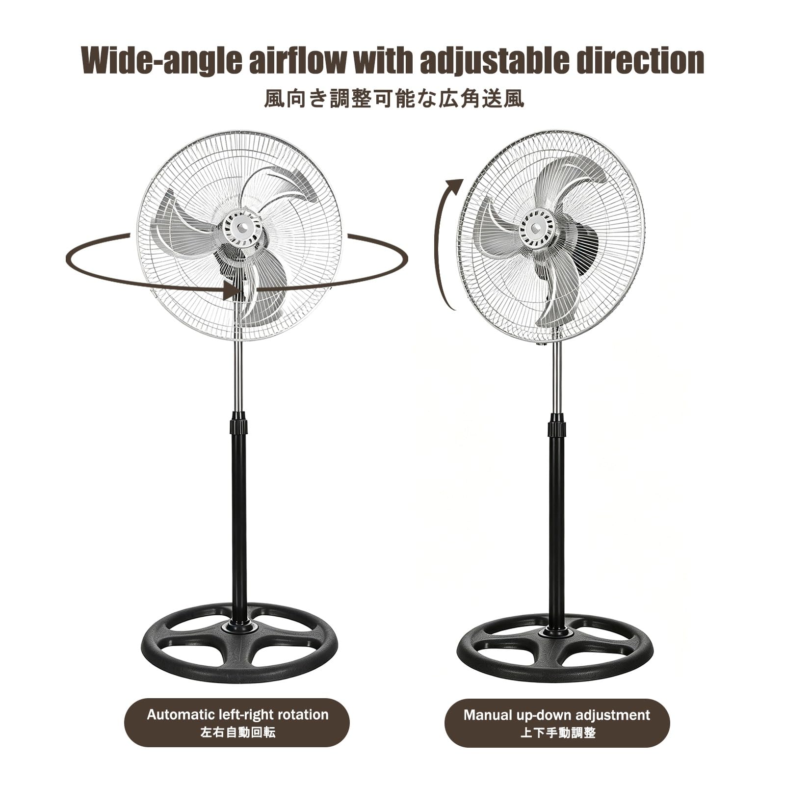 Ventilador Industrial de Pie, Ventilador de Suelo Silencioso
