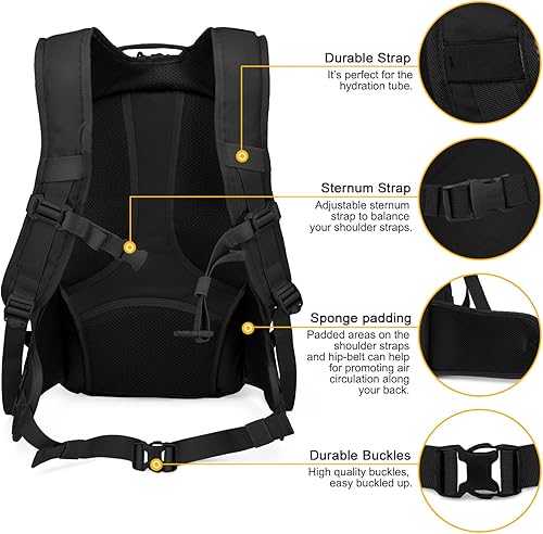 Miniatura 5 de Mardingtop Mochila táctica para hombres, mochila militar Molle para senderismo, mochila de motocicleta, mochila EDC de 28 L