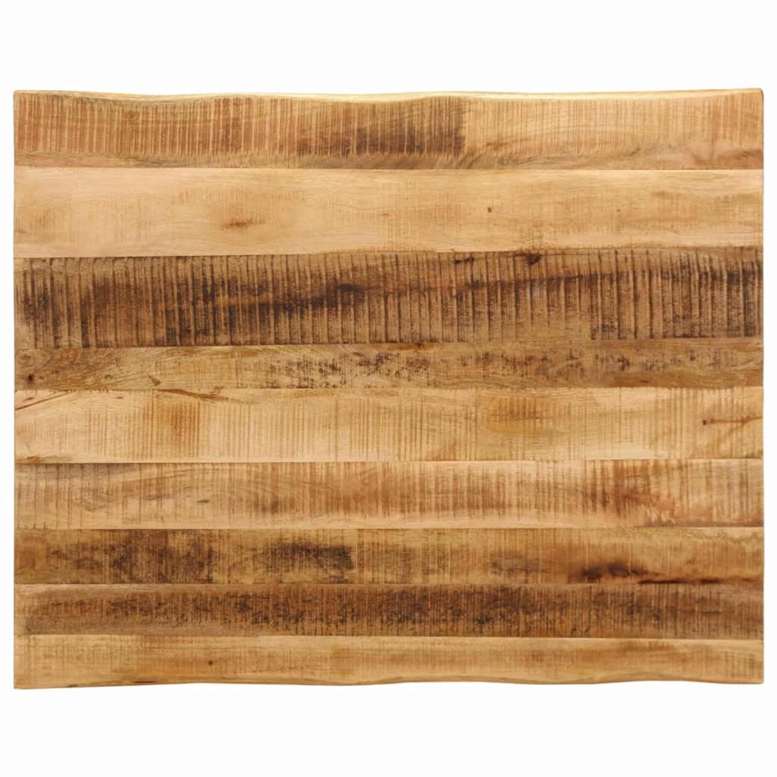 Piano per Tavolo con Bordi Vivi, Sostitutivo in Legno Massello di Mango Grezzo 110x80x2,5 cm per Rinnovo Tavolo da Casa e Ufficio
