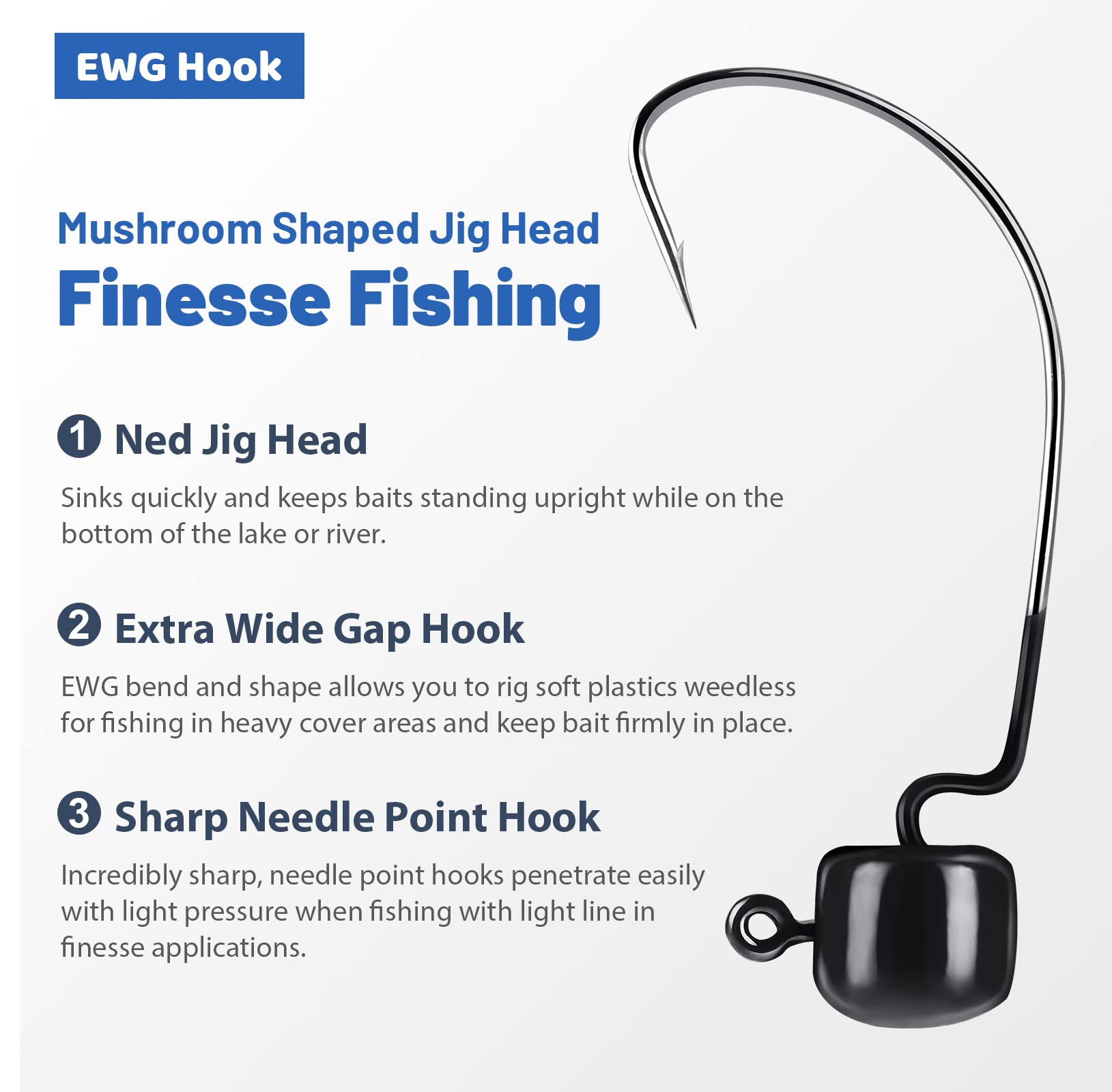 MadBite 24pcs Ned Rig Jig Hook Kits