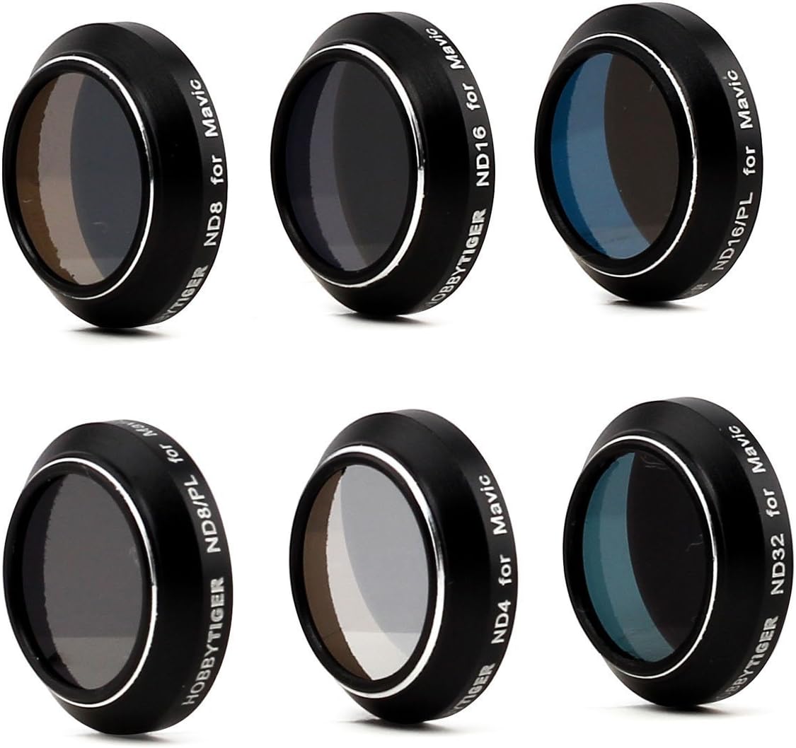 HOBBYTIGER Mavic Pro Camera Lens Filter ND ND/PL Set 6-Pack Accessories for DJI (Pass Gimbal Calibration)
