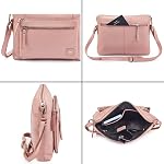 Leather Crossbody Bags for Women Small Soft Genuine Pebbled Sling Shoulder Handbag Crossover Purse with Full Adjustable Strap