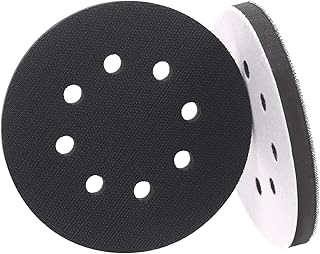Hilitchi 2Pcs 5 Inch 8 Holes Hook and Loop Soft Sponge, Interface Buffer Pad Soft Density Interface Pad Buffering Pad Sponge Cushion Polisher Polishing Pads Hook & Loop Foam Cushion