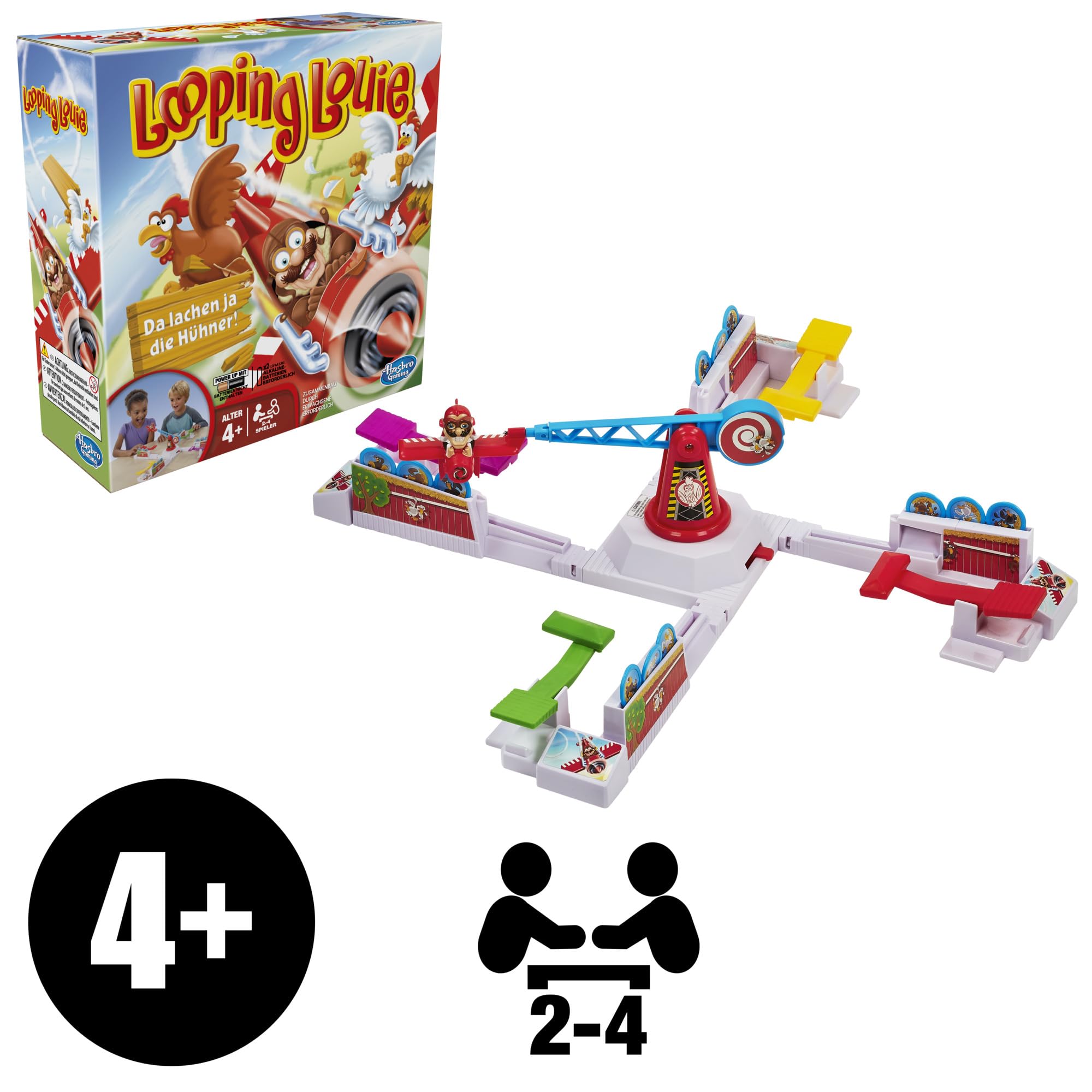 Hasbro Looping Louie 15692398 Jeu de fête 3D Amusant pour Anniversaire d'enfant, Jeu de société et de Famille, pour Enfants et Adultes, 2 à 4 Joueurs, à partir de 4 Ans