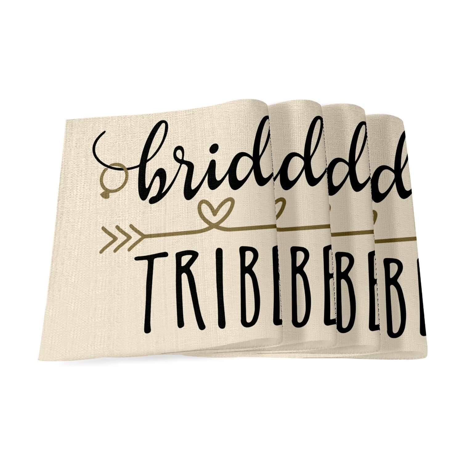 Sets de table en lin Bride Tribe mariage grand format 40 x 28,5 cm