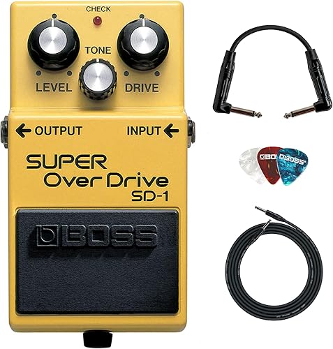 Miniatura 10 de Boss Paquete SD-1 Super OverDrive con adaptador de corriente, cable de instrumento, cable de conexión y BOSS Picks