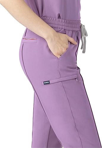 Miniatura 5 de Mediclo Pantalones médicos médicos para mujer - Sicilia 7 bolsillos Pintuck pierna cónica ecológica sostenible FYSEL tela ropa de trabajo