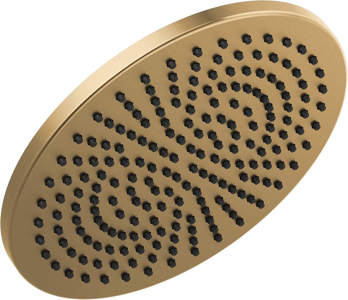 DELTA FAUCET 52158-CZ25 Alcachofa de ducha tipo lluvia de metal de un solo ajuste, bronce champán