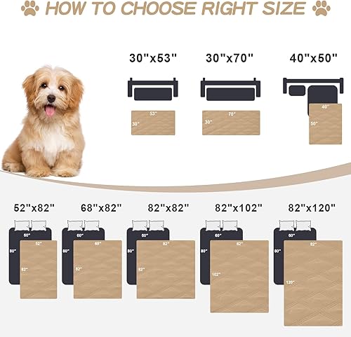 Miniatura 6 de Smiry Manta impermeable para cama de perro de 30 x 53 pulgadas, suave manta reversible para mascotas, lavable, a prueba de fugas, para sofá,