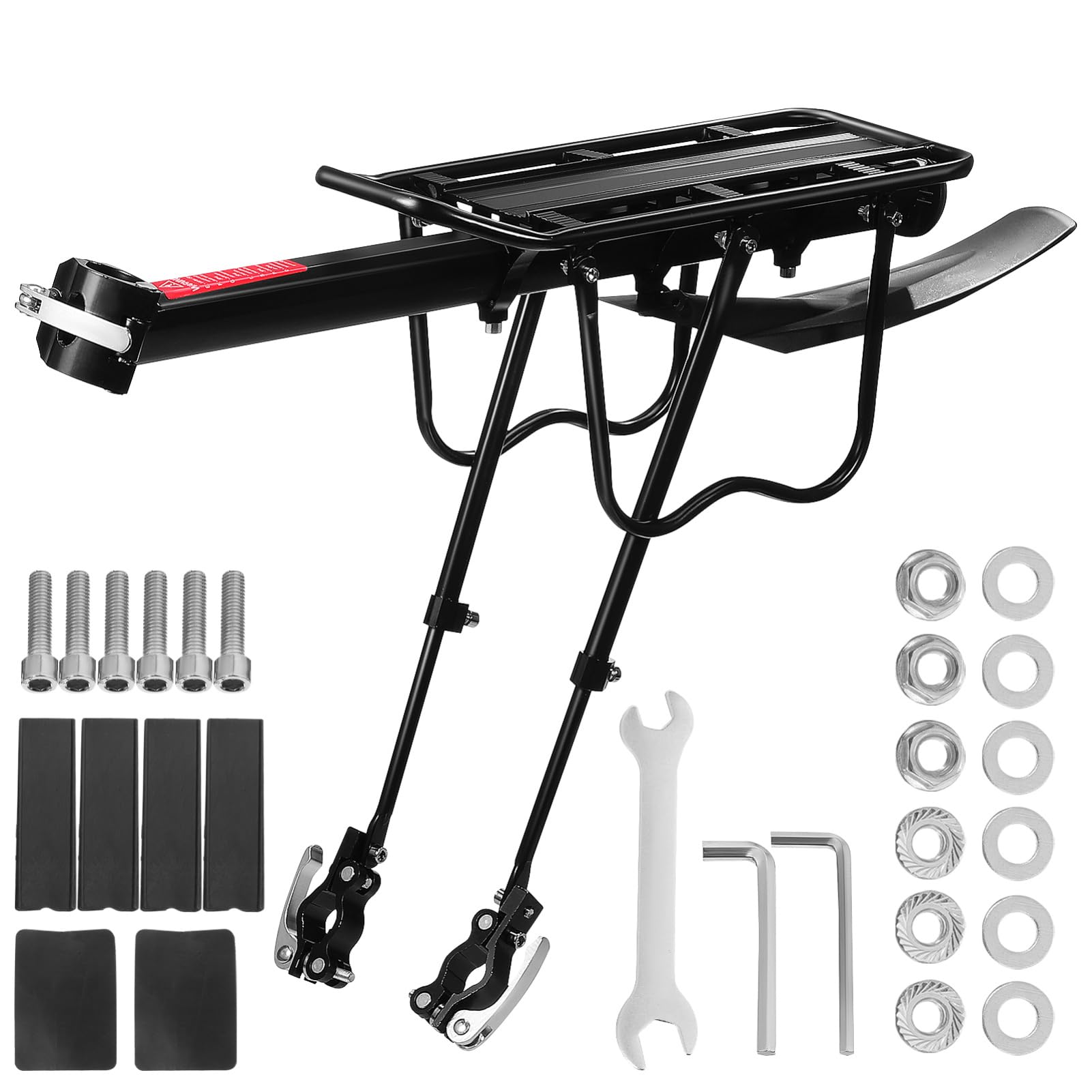 Milisten 1 Set Black Bike Cargo Rack Rear Bicycle Cargo Rack Bike Cargo Bike Rack Mount Aluminum Alloy