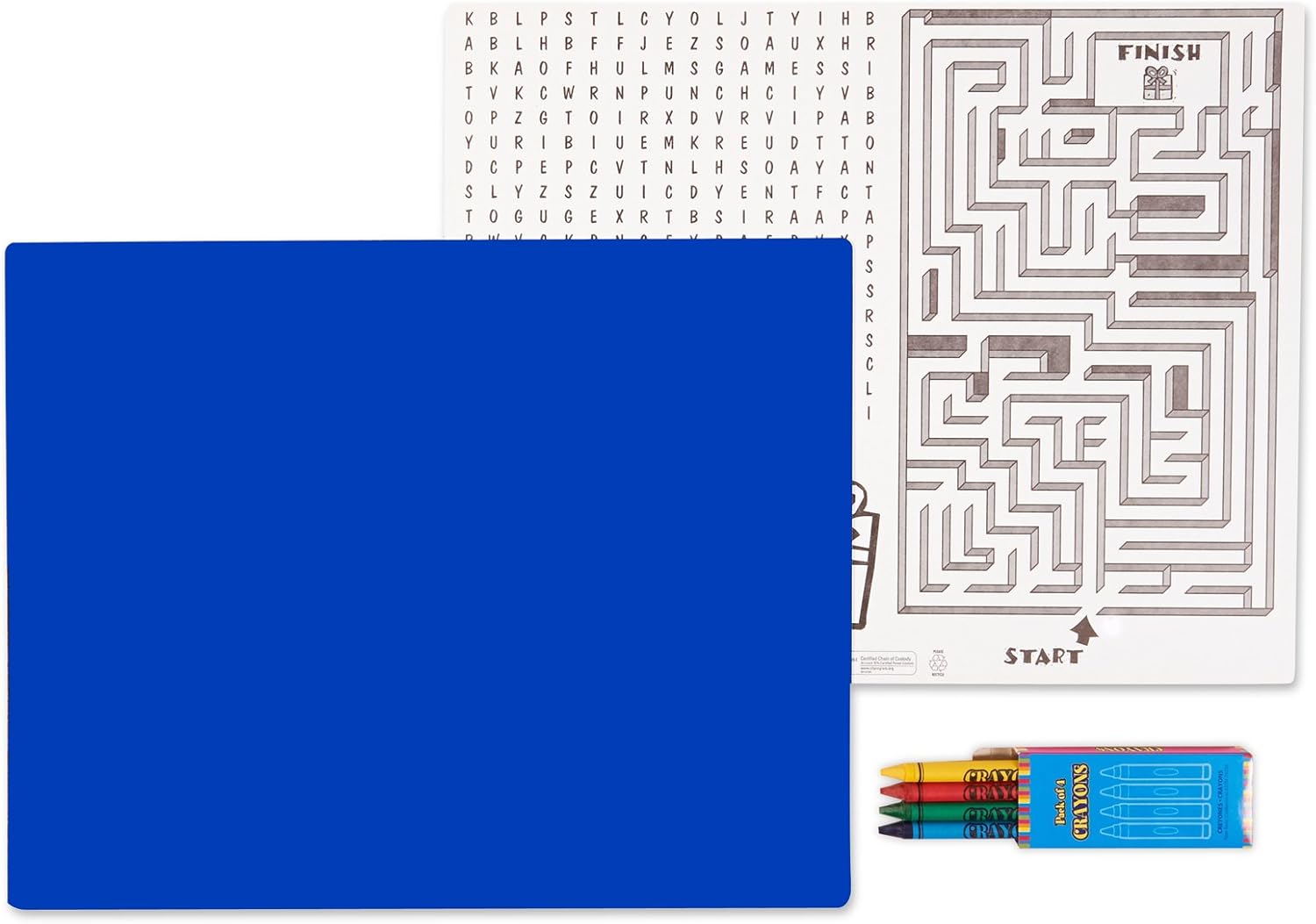 Amazon Royal Blue Activity Placemat Kit for 4 4のためのロイヤルブルーの活動プレースマット