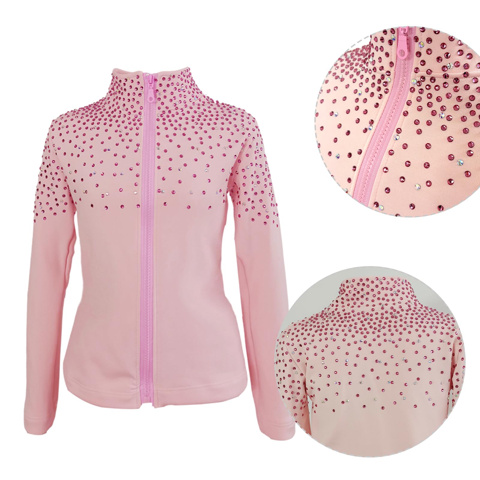 LIUHUO Eislaufjacke Stretch-Fleece Skate-Mantel Trainingskleidung Damen Mädchen