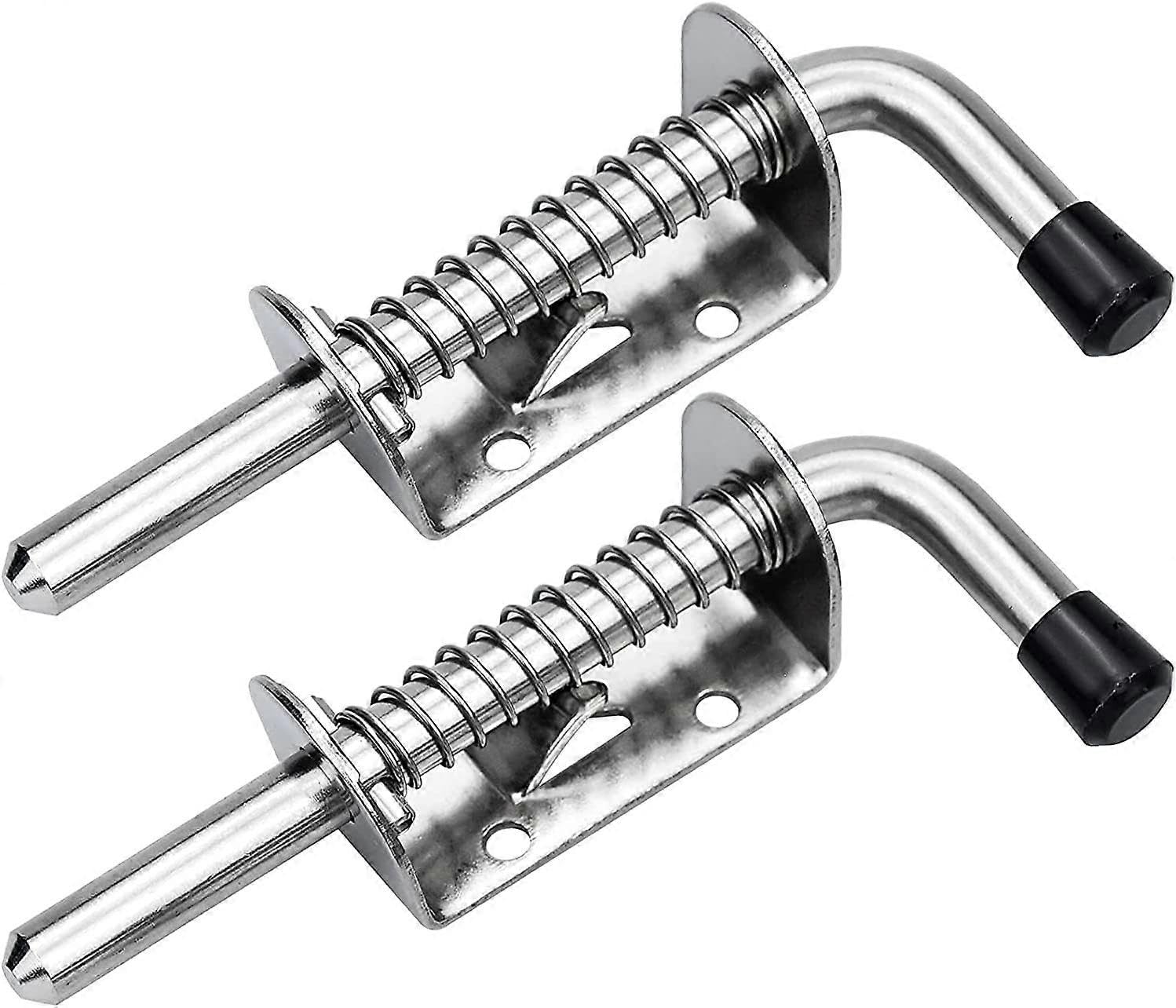 2Pcs Garage Door Bolt Latch Spring Latch Steel Spring Bolts Latches and Door Locks 128mm for Garage Door Shed A