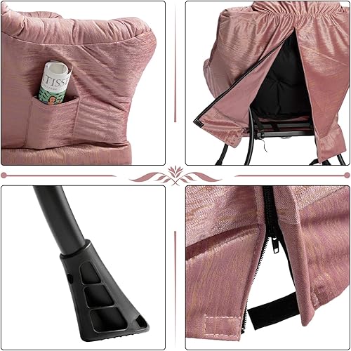 Miniatura 147 de HollyHOME - Silla perezosa grande de tela para sala de estar, silla de lectura, acogedora silla de descanso con reposabrazos, sofá de ocio, color