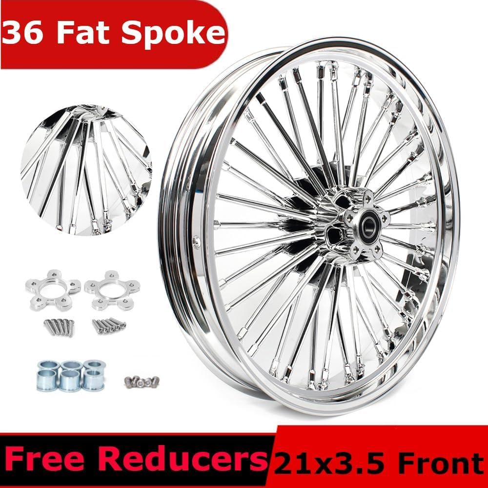 Amazon.com: TOFR 21x3.5 Chrome Front Wheel Rim Fat King Spokes
