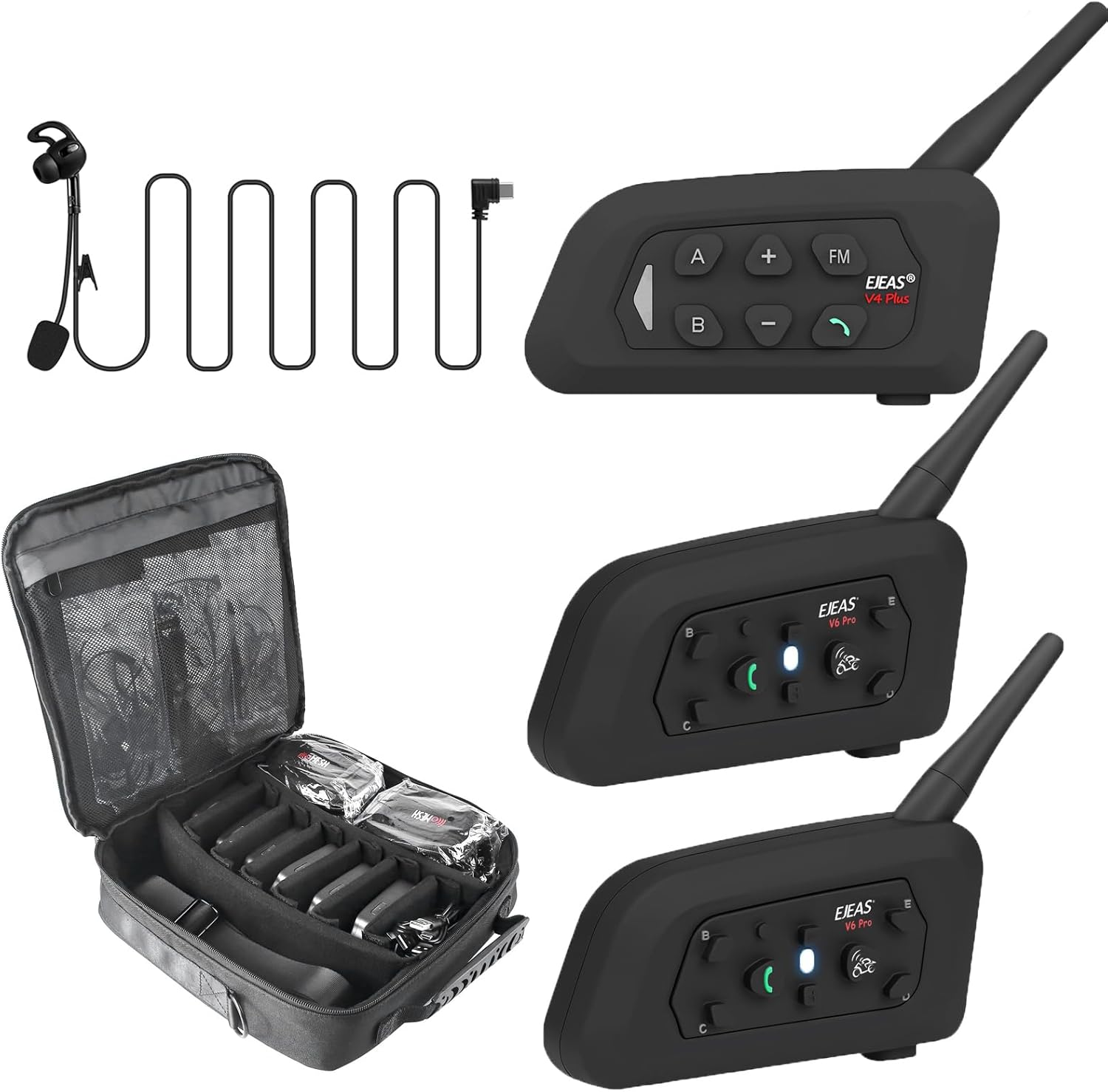MIMIRACLE Referee Headset 3 Pack with Organizer Bag, Communication System with Headset Earphone