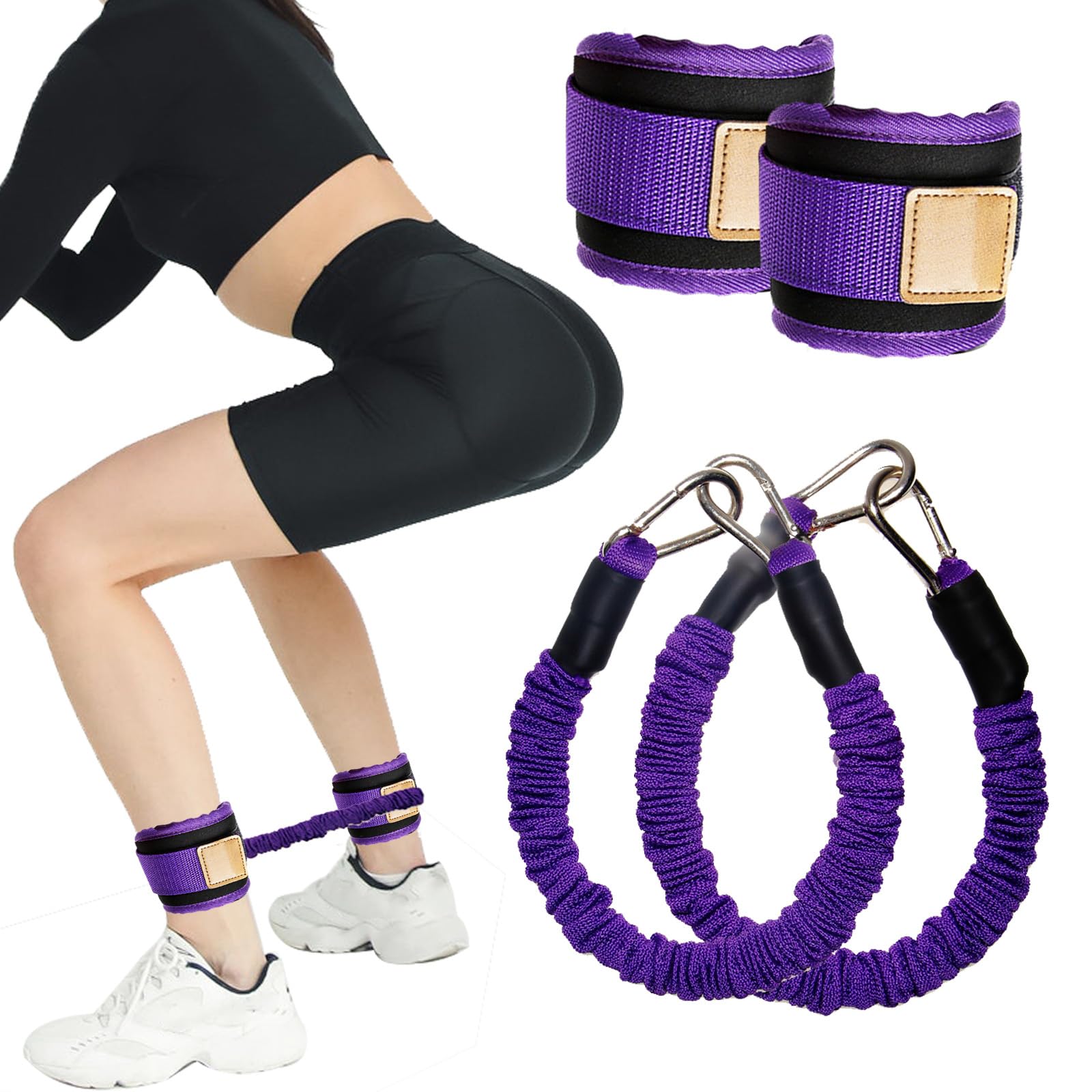 Bandas de resistencia de tobillo con puños, bandas de tobillo para levantamiento de glúteos, equipo de entrenamiento para patadas, cadera, pierna, glúteos, entrenamiento de fitness, bandas de