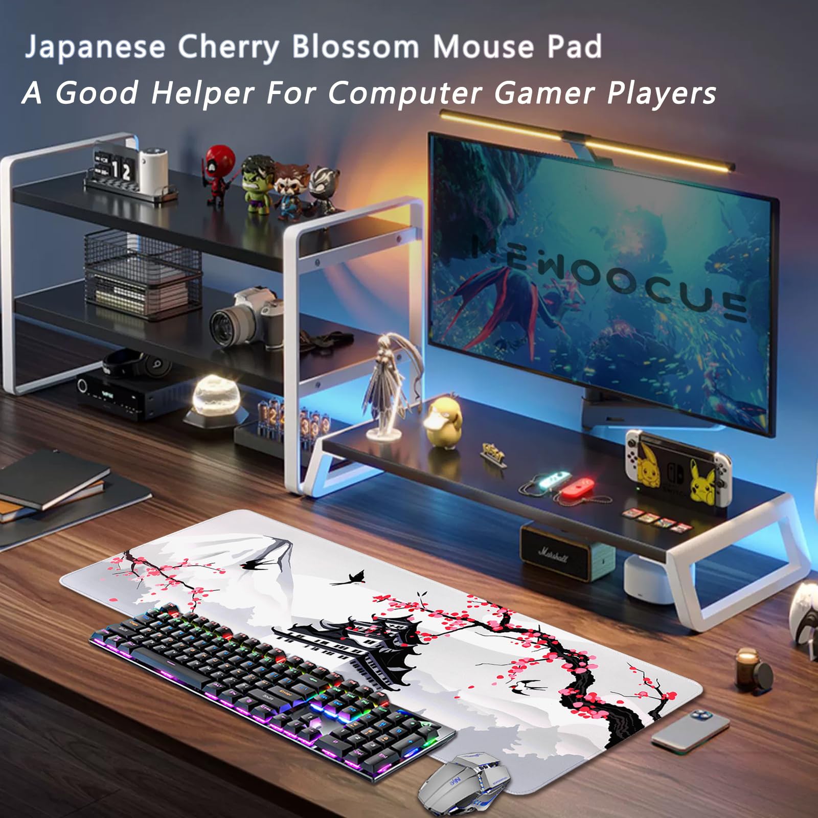 Tappetino Per Mouse XXL Con Motivo Fluido - 80x39,9cm, Spessore 4mm, Bordi Cuciti, Base Antiscivolo - Per Gioco E Ufficio