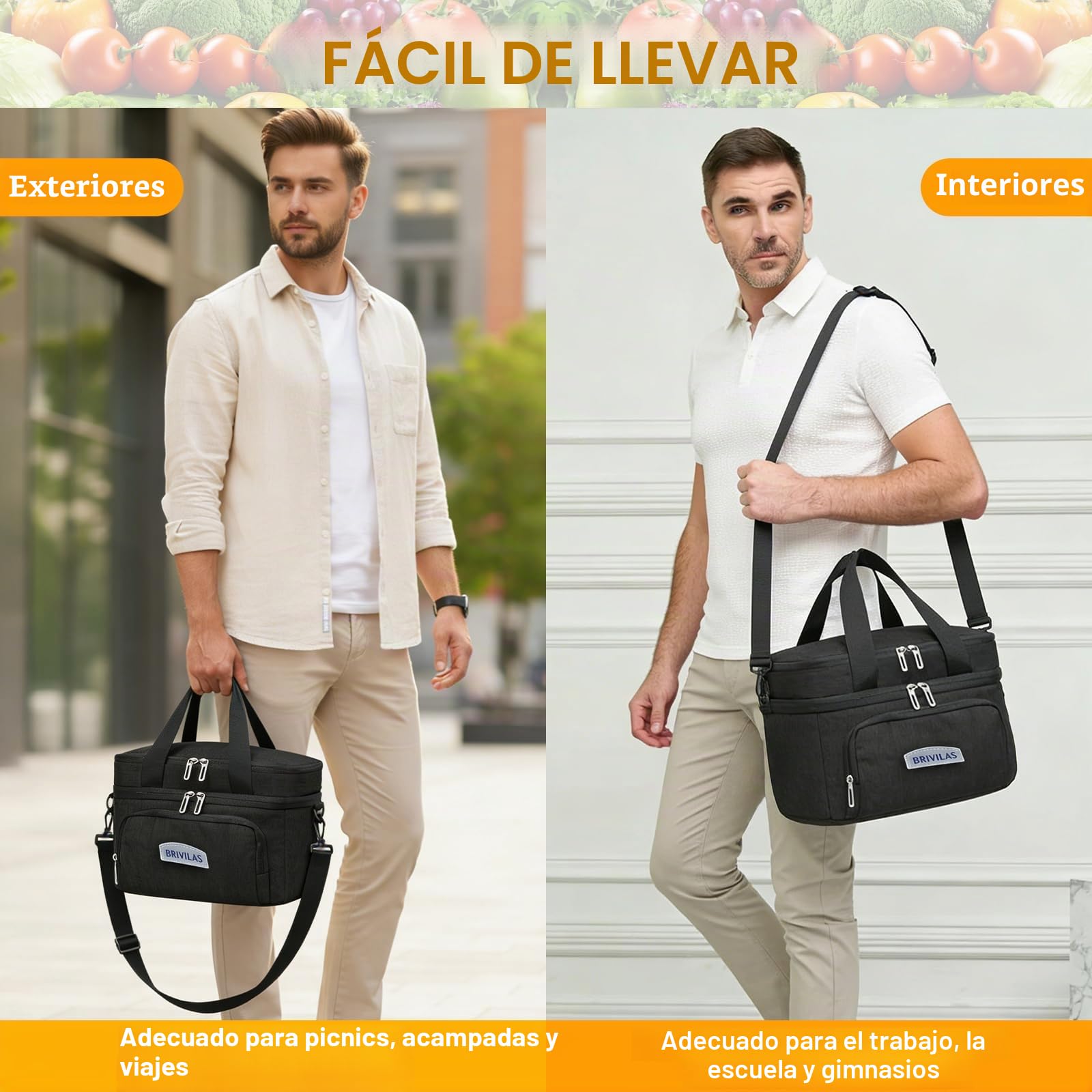 Bolsa Termica Porta Alimentos 30L Bolsa Nevera,Bolsa Comida Trabajo,Bolsa Porta Alimentos Impermeable con Correa Desmontable para Trabajo, Oficina, Picnic y Viaje