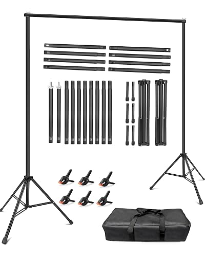 Hemmotop Backdrop Stand 10x8ft, Versatile Sizes Adjustable Banner Holder | Metal, Fits Projector Screen, Background, Balloon, Ideal for Photoshoot, Wedding, Birthday, Baby Shower Party, Photo Booth