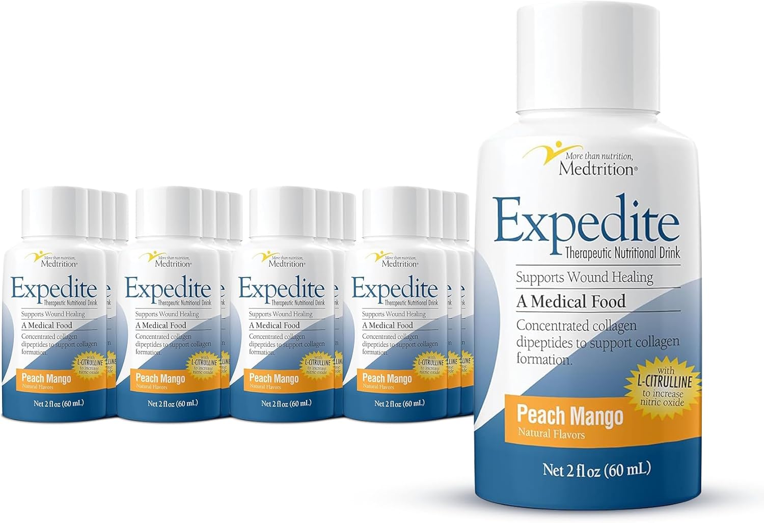 Medtrition Expedite Liquid Collagen – 30x More Collagen Peptides Than Powders, Supports Wound Healing, Surgery Recovery, Diabetic Foot Ulcers, Skin Health and More (Pack of 24 Bottles) Medtrition Expedite Liquid Collagen – 30x More Collagen Peptides Than Powders, Supports Wound Healing, Surgery Recovery, Diabetic Foot Ulcers, Skin Health and More (Pack of 24 Bottles)