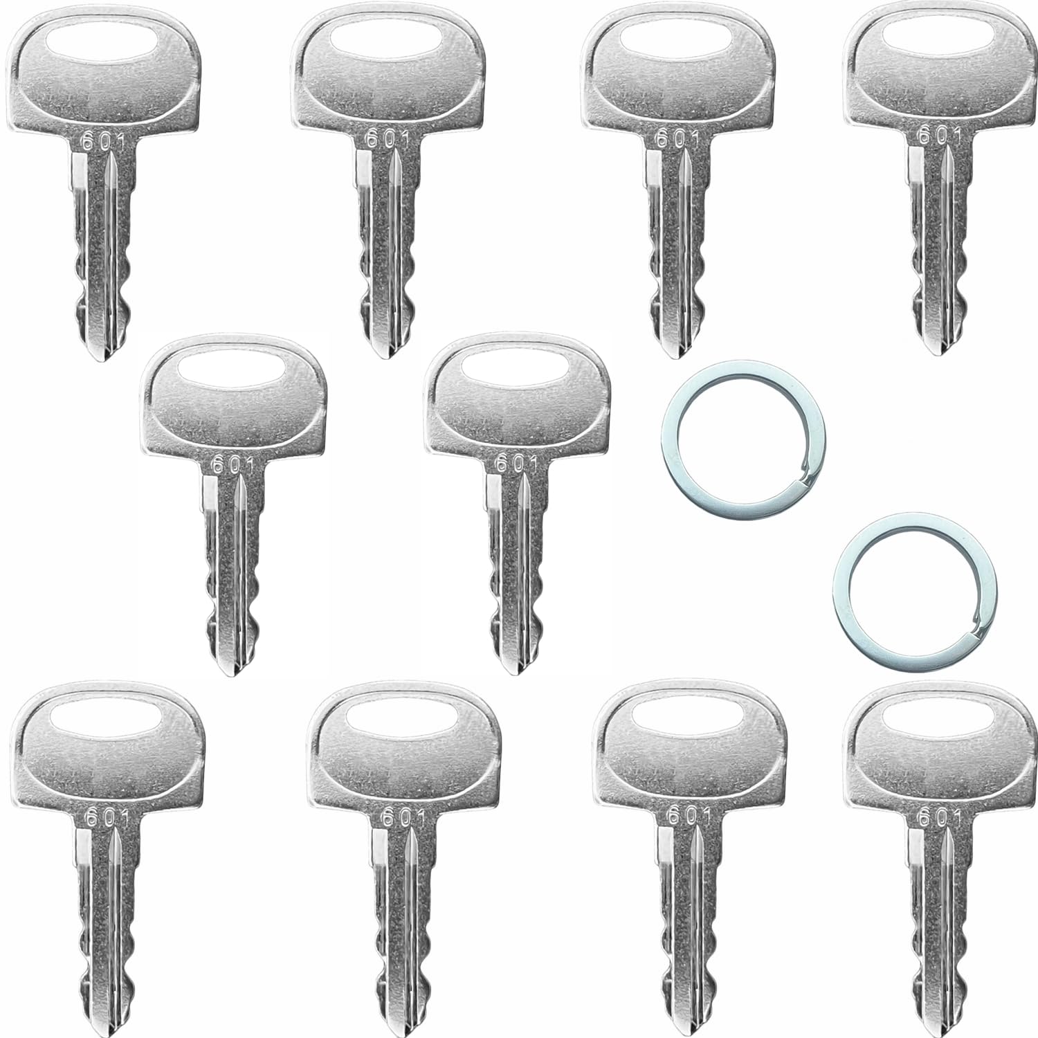 (10) 601 Ignition Keys for Sany Mini Excavator Broderson Crane Ferris Mower Bluebird School Bus Polaris Snowmobile
