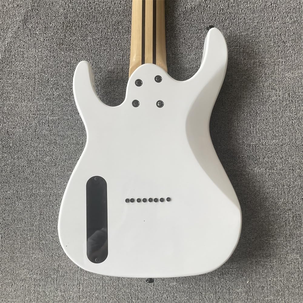 Guitarra eléctrica blanca personalizada de 8 cuerdas con mástil arce: perfecta for guitarristas profesionales y entusiastas que buscan un sonido alto