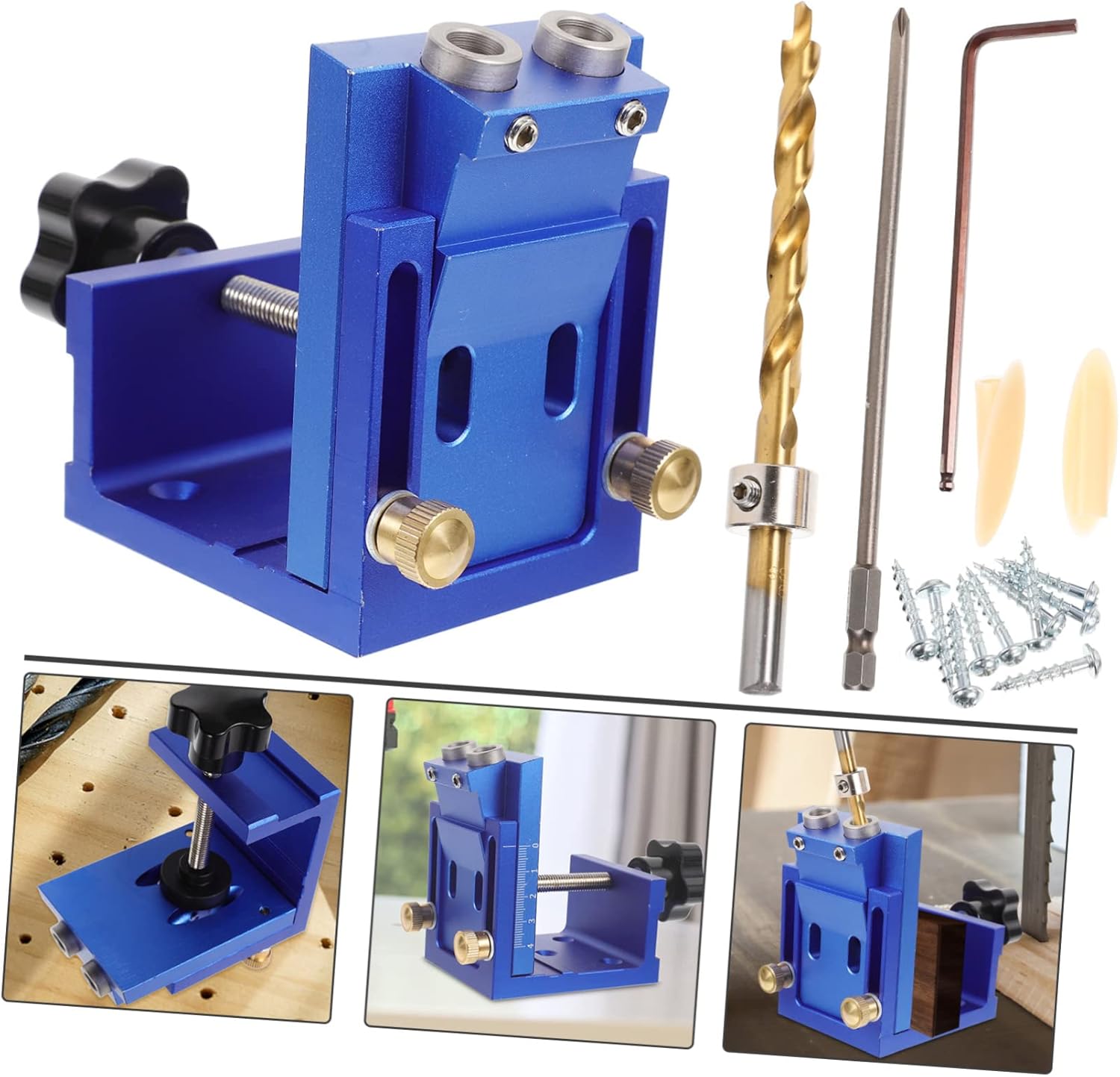 ARTIBETTER 1set Pocket Hole Kit Drill Bit Guide for Woodworking Precision Quick Clamp for Easy Setup and Enhanced Drilling Efficiency for and Professional Projects