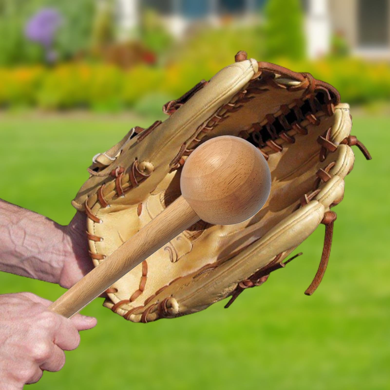 Baseball Glove Hammer, Softball Glove Hammer, Glove Shaping Hammer, Rubber Wood Glove Hammer, Glove Wrap Band, Bouncy Practice Ball, Baseball Hammer Tool for Adult and Youth