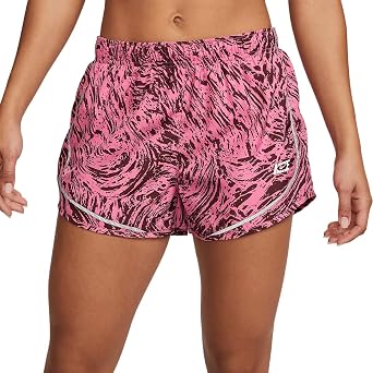 Nike Womens Tempo Luxe Run Division 2-in-1 Running Shorts US, Alpha, Small, Regular, Regular, Pinksicle/Burgundy Crush/White
