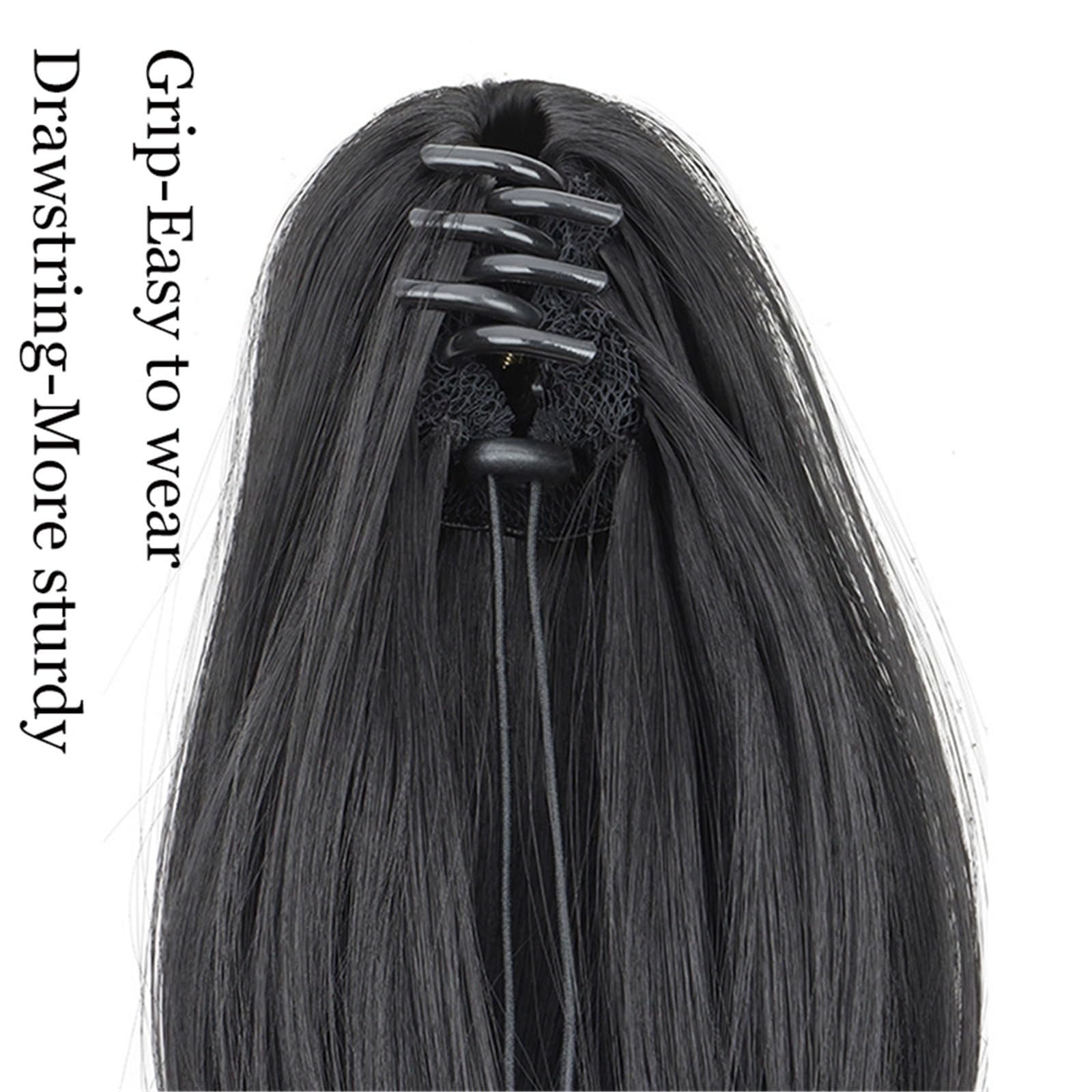 Postiche Extension queue de cheval courte et bouclée avec pince invisible – Postiche synthétique à clipser for femme Naturel(2M30)