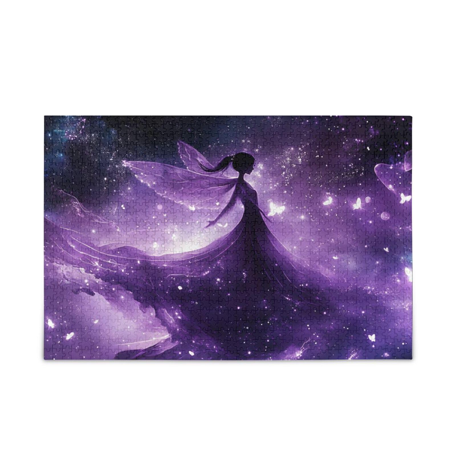 ZRYSMY Fairy Purple Fantasy Jigsaw Puzzle for Adults 1000 Pieces, Impossible Challenging Hard Nature Difficult Puzzles for Adults Jigsaw Puzzle for