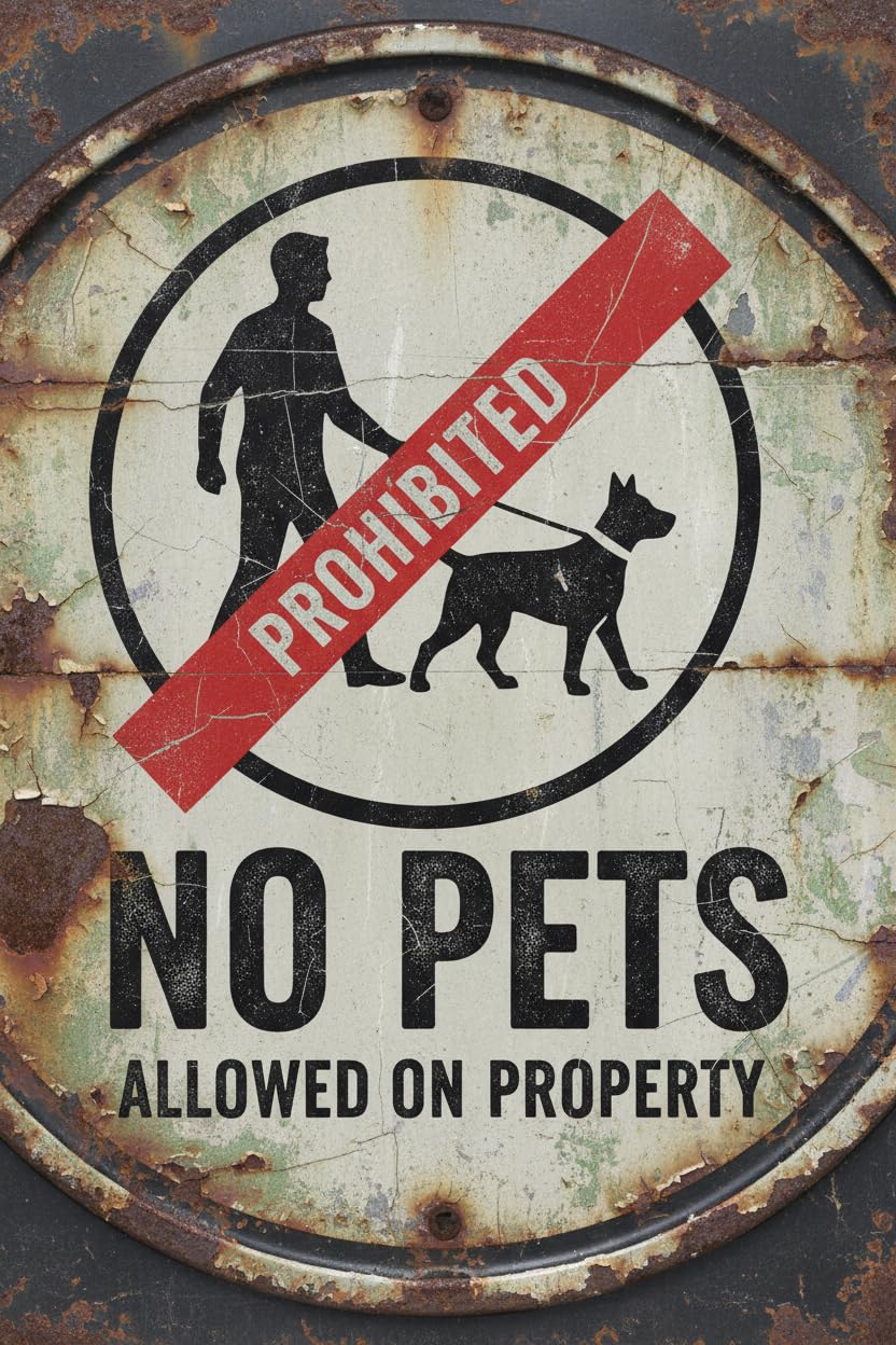 Wall Decor No Pets Allowed On Property Aluminum Metal Sign Animals Dogs Premises Cats 8"x12" Vintage Signs Plates Printed
