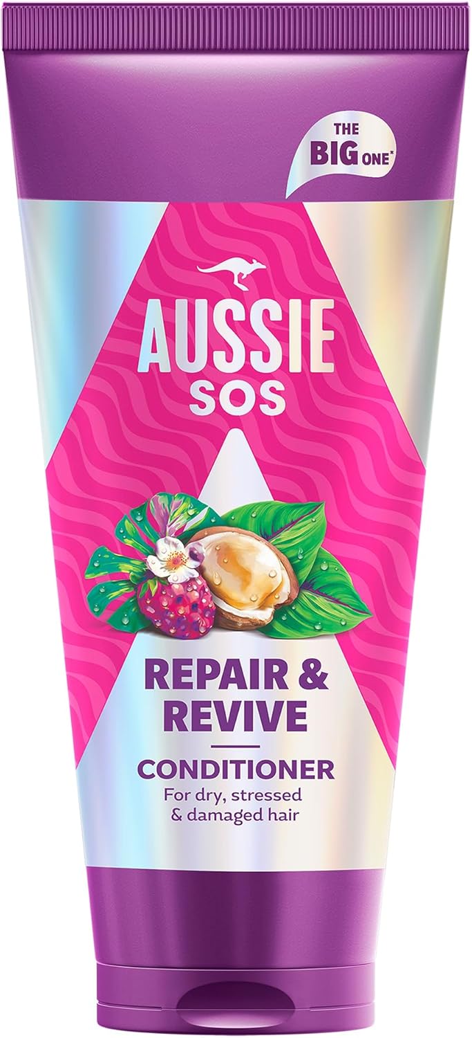 Aussie SOS Repair & Revive Conditioner for soft, smooth and hydrated hair, helps prevent future damage, vegan, enriched with Australian superfoods Aussie SOS Repair & Revive Conditioner for soft, smooth and hydrated hair, helps prevent future damage, vegan, enriched with Australian superfoods