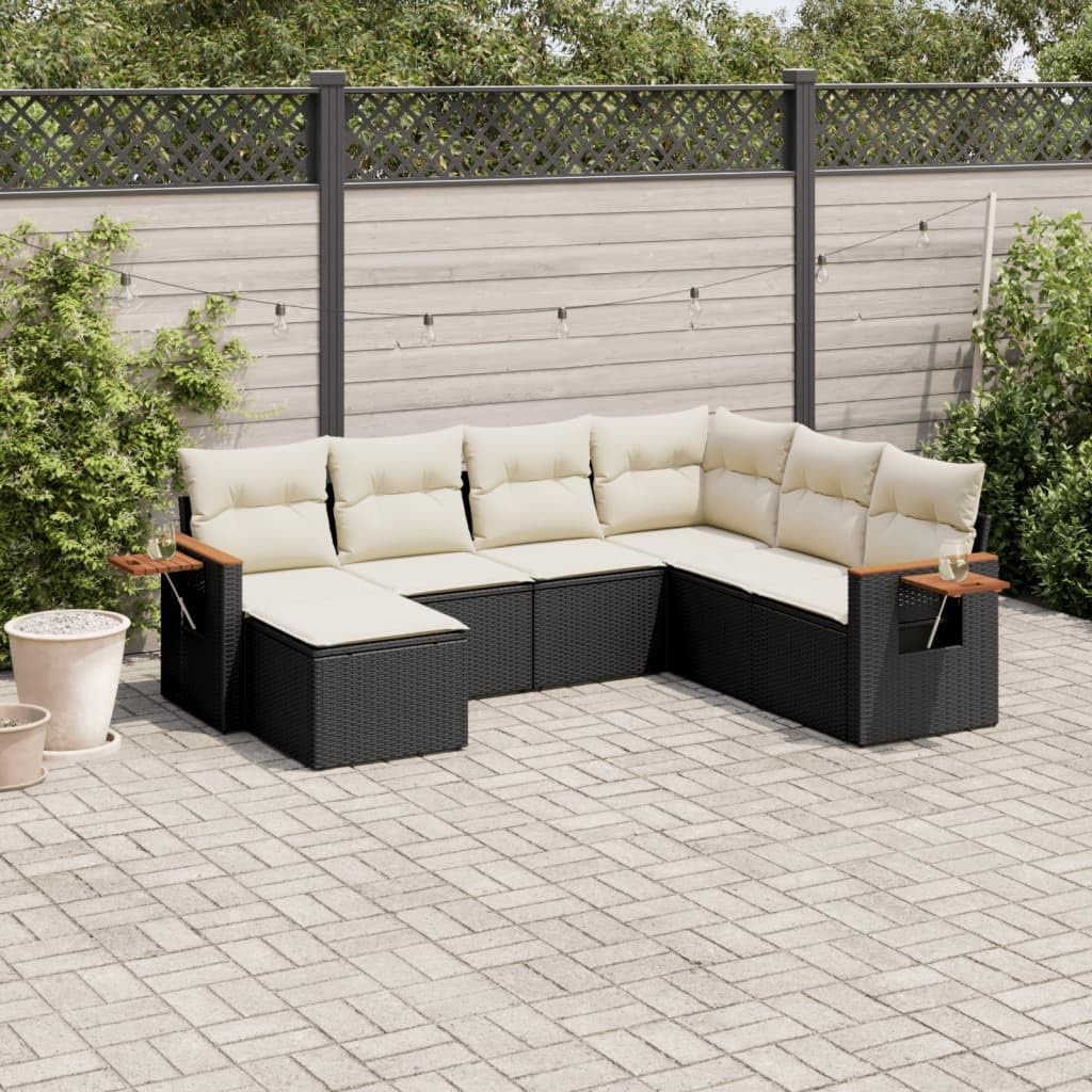 Modern Garden Sofa Set Black Cream White Patio Furniture Stylish Functional for Patio Garden