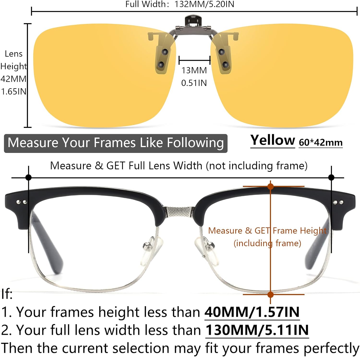 CAXMAN Polarized Clip On Sunglasses Over Prescription Glasses for Men Women UV Protection - Image 4